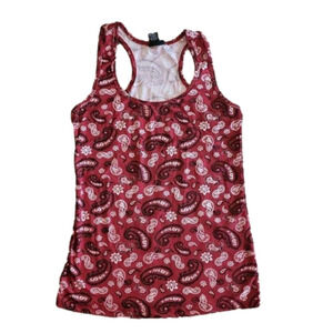 Rue21 Red Paisly Soft and Stretchy Tank Top